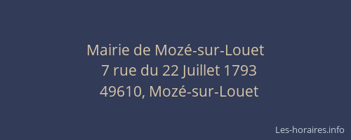Mairie de Mozé-sur-Louet