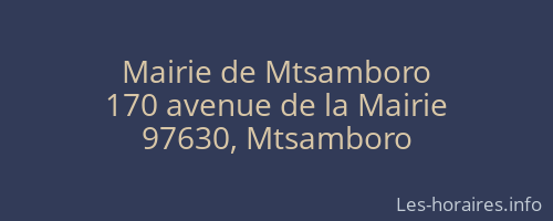 Mairie de Mtsamboro