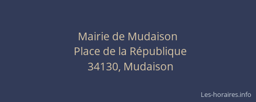 Mairie de Mudaison