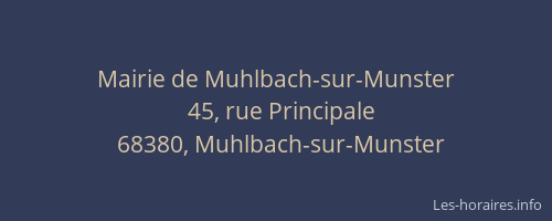 Mairie de Muhlbach-sur-Munster
