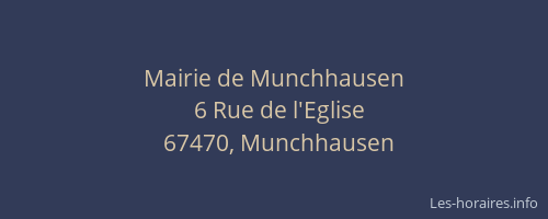 Mairie de Munchhausen