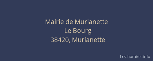 Mairie de Murianette