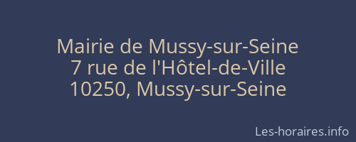 Mairie de Mussy-sur-Seine
