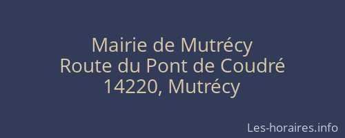 Mairie de Mutrécy