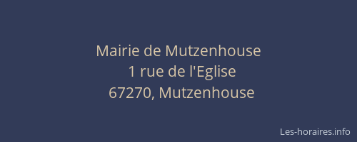 Mairie de Mutzenhouse