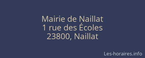 Mairie de Naillat
