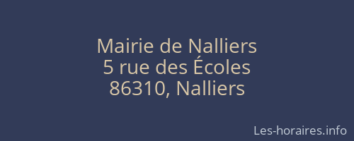 Mairie de Nalliers