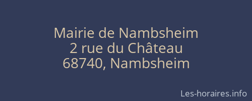 Mairie de Nambsheim