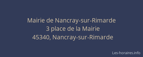 Mairie de Nancray-sur-Rimarde