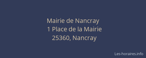 Mairie de Nancray