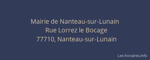 Mairie de Nanteau-sur-Lunain