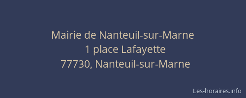 Mairie de Nanteuil-sur-Marne