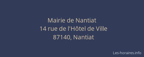 Mairie de Nantiat