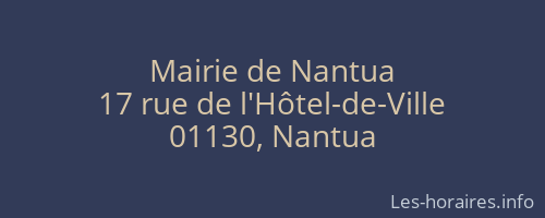Mairie de Nantua