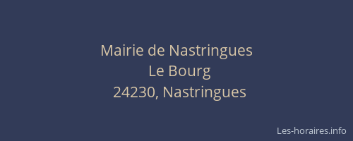 Mairie de Nastringues