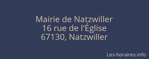 Mairie de Natzwiller