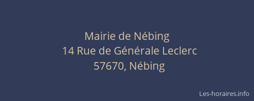 Mairie de Nébing