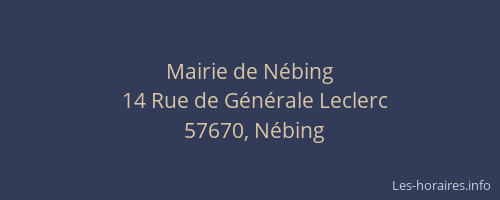 Mairie de N&eacute;bing