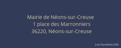 Mairie de N&eacute;ons-sur-Creuse