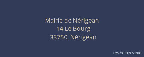 Mairie de N&eacute;rigean