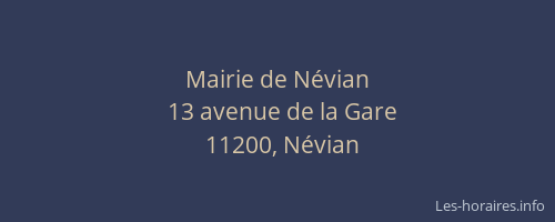 Mairie de Névian