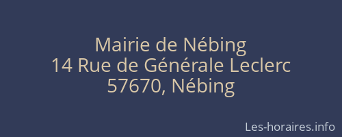 Mairie de Nébing