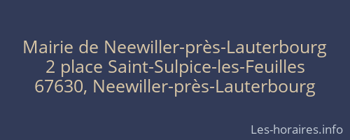 Mairie de Neewiller-près-Lauterbourg