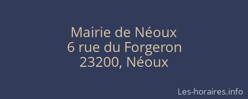 Mairie de Néoux