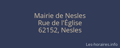 Mairie de Nesles