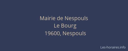 Mairie de Nespouls