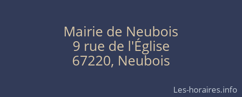 Mairie de Neubois