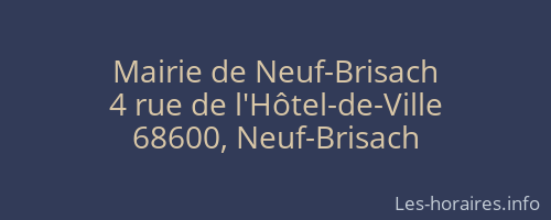 Mairie de Neuf-Brisach