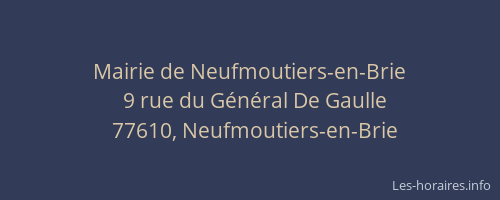Mairie de Neufmoutiers-en-Brie