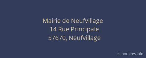 Mairie de Neufvillage