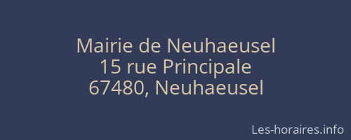 Mairie de Neuhaeusel