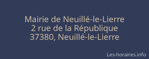 Mairie de Neuillé-le-Lierre