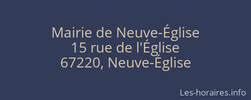 Mairie de Neuve-Église