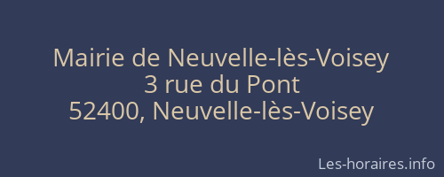 Mairie de Neuvelle-lès-Voisey