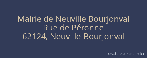 Mairie de Neuville Bourjonval