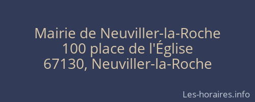 Mairie de Neuviller-la-Roche