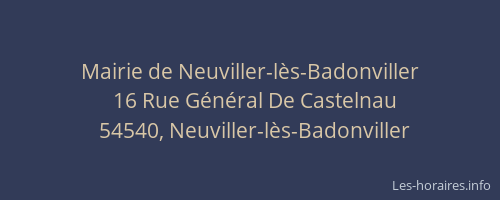 Mairie de Neuviller-l&egrave;s-Badonviller