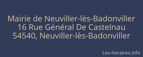 Mairie de Neuviller-lès-Badonviller