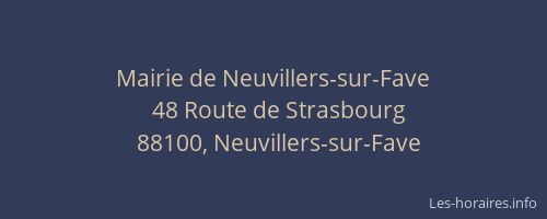 Mairie de Neuvillers-sur-Fave