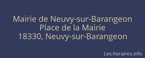 Mairie de Neuvy-sur-Barangeon