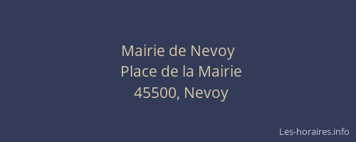 Mairie de Nevoy