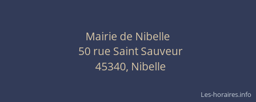 Mairie de Nibelle