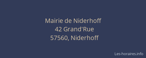Mairie de Niderhoff