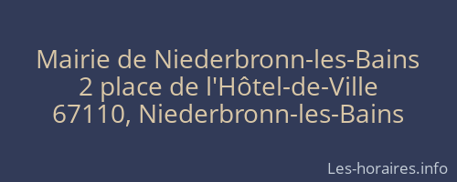 Mairie de Niederbronn-les-Bains