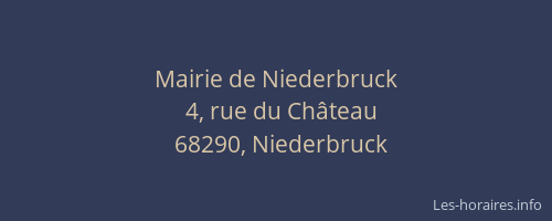 Mairie de Niederbruck