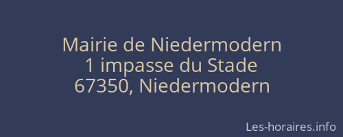 Mairie de Niedermodern